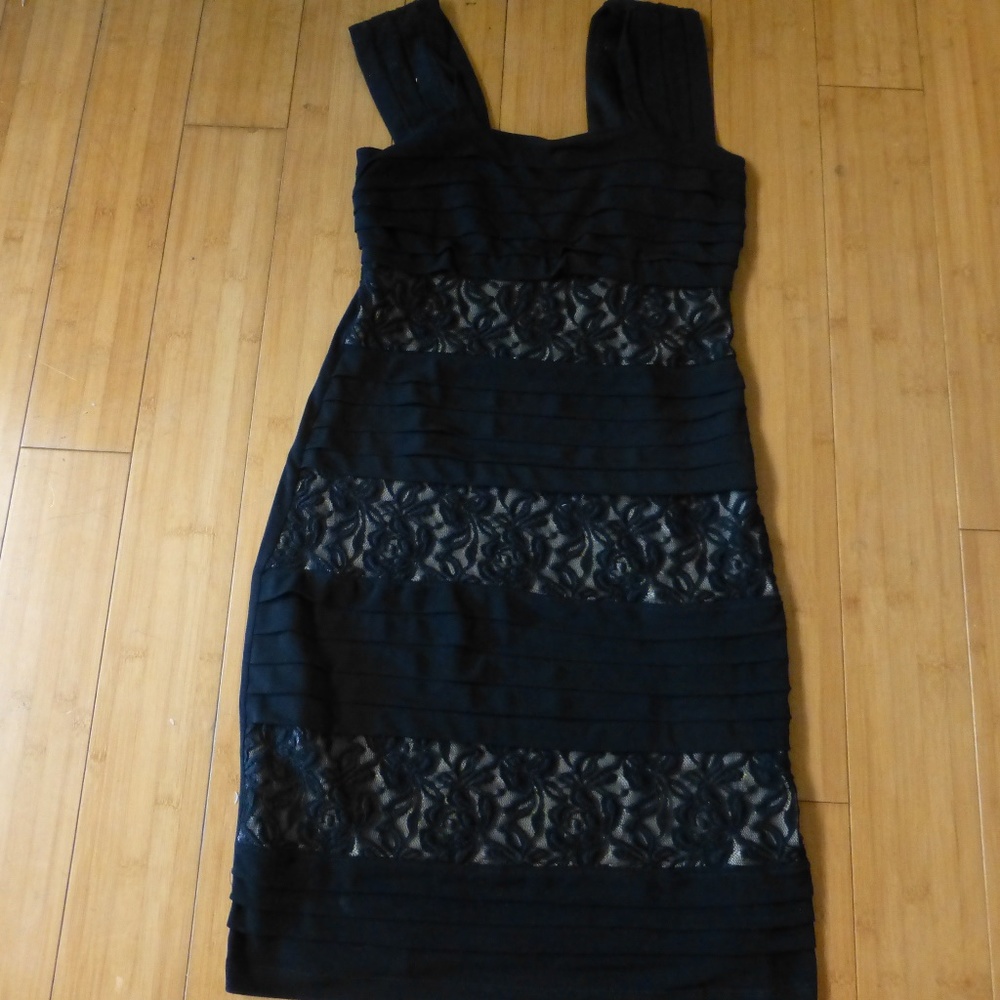 carole  LBD little black dress cocktail party LACE